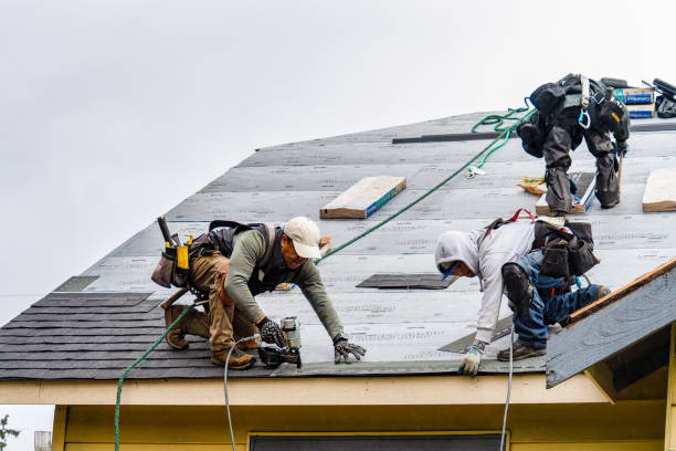 Professional Emergency Roof Repair technician working in East Freetown, MA